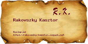 Rakovszky Kasztor névjegykártya